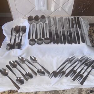 Vtg  imperial stainless flatware mid century  set of 35